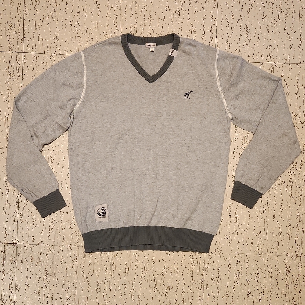 Lrg Lifted Research Group Embroidered V Neck Knit Pullover Sweater Vintage Y2K